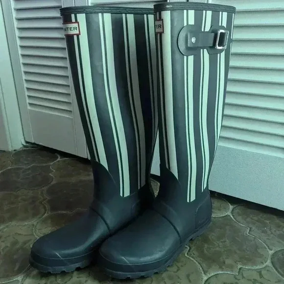 Hunter Original Garden Stripe Tall Rain Boots Hunter | Shoes | Rare Hunter Original Garden Stripe Tall  main image 4